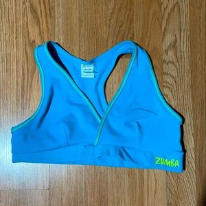 Zumba Fitness sports bra sz XL Aqua and LIME green